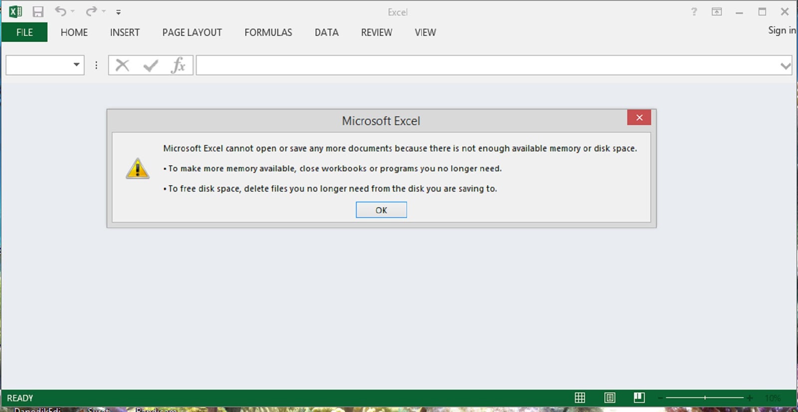 Microsoft Excel Won Open Mac Not Enough Memory